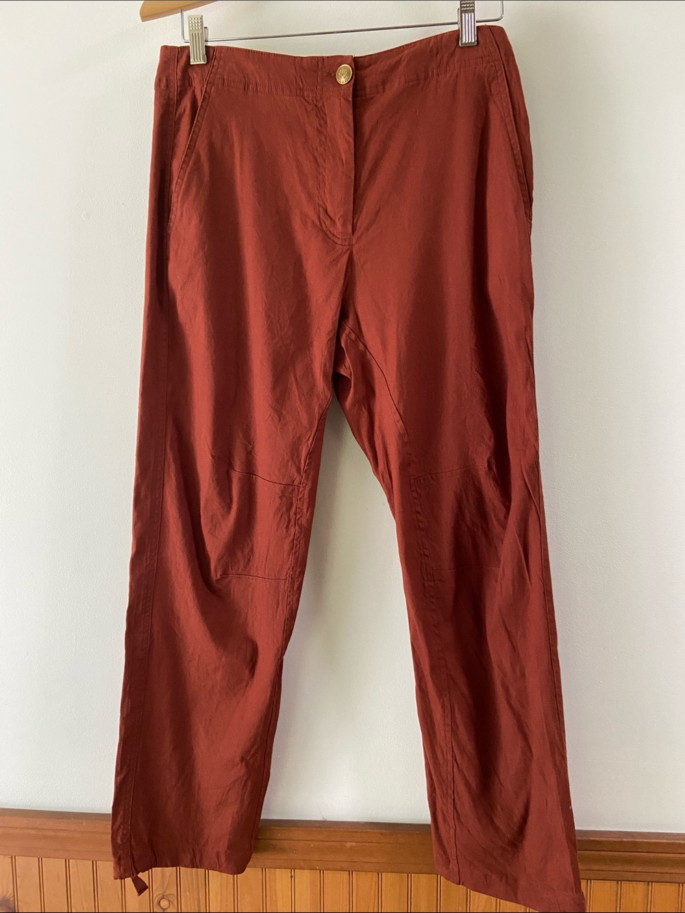 rag & bone Donovan Relaxed Linen Blend Crop Pants Rust - Size 4 EUC